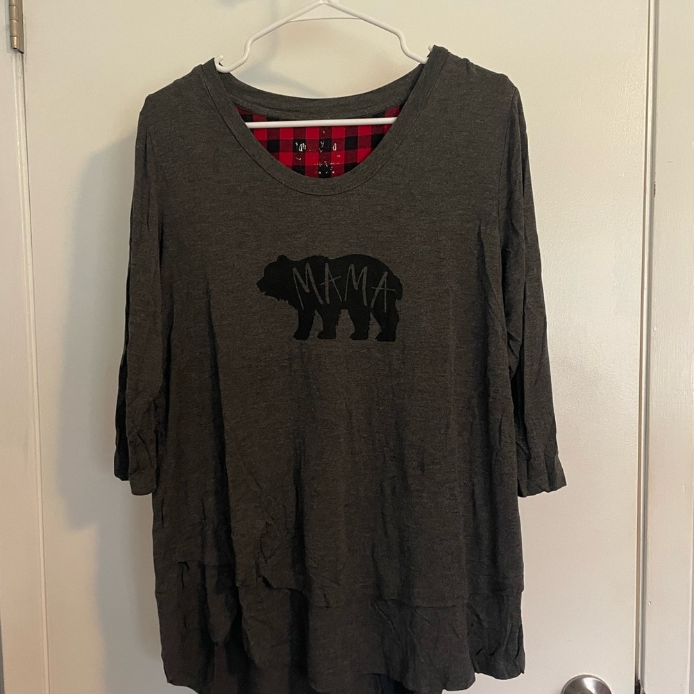 Latched Mama Buffalo Plaid top - L